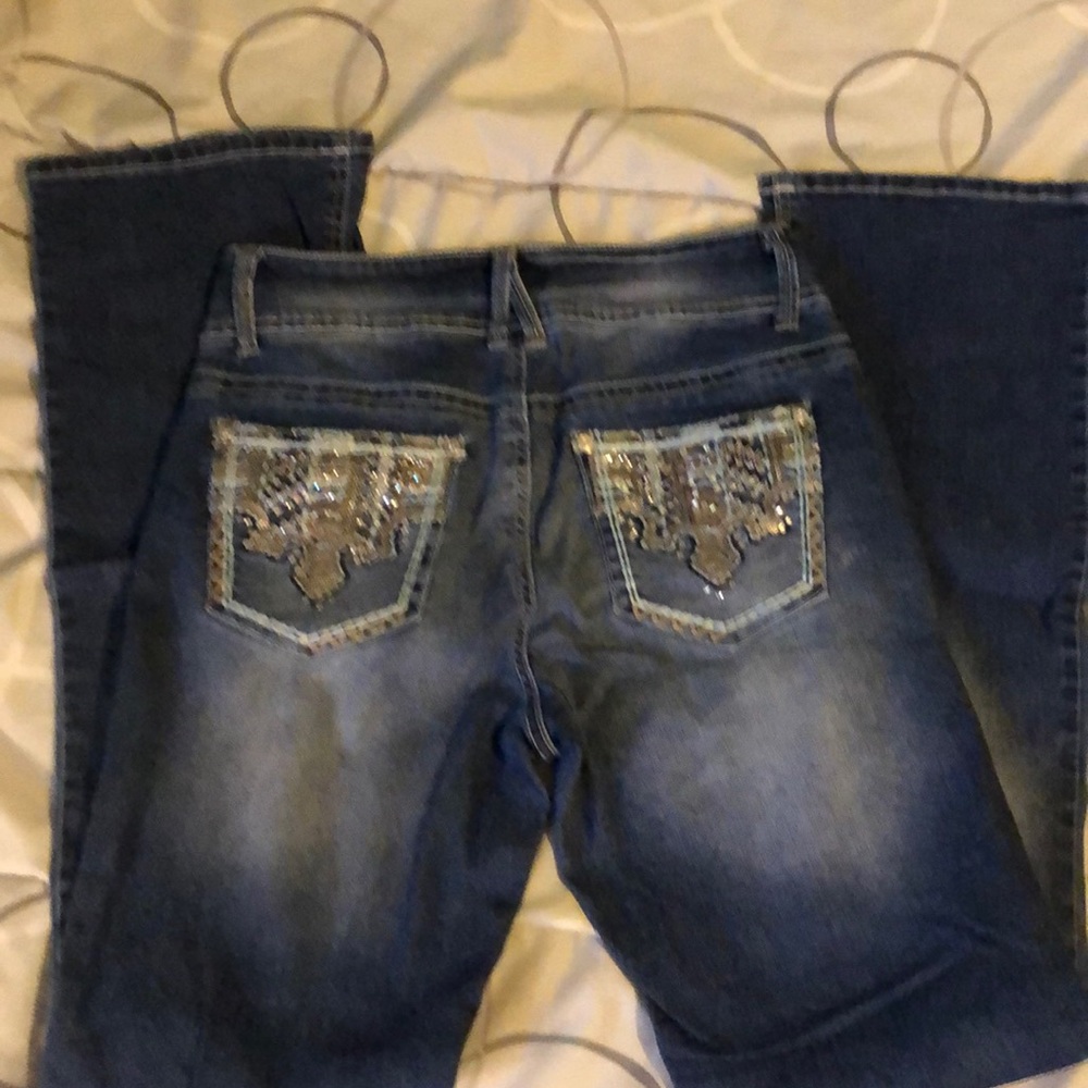 Faded Glory sz 4 jeans embroidered/sequin/stones